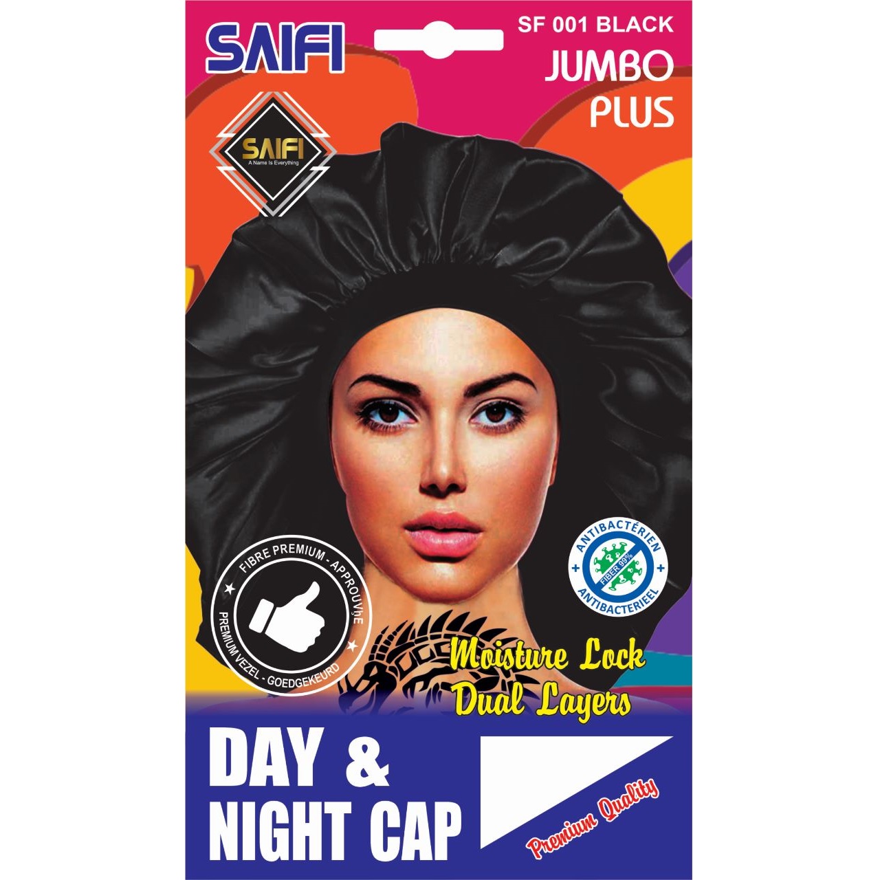 Saifi jour & nuit bonnet JUMBO PLUS black SF 001