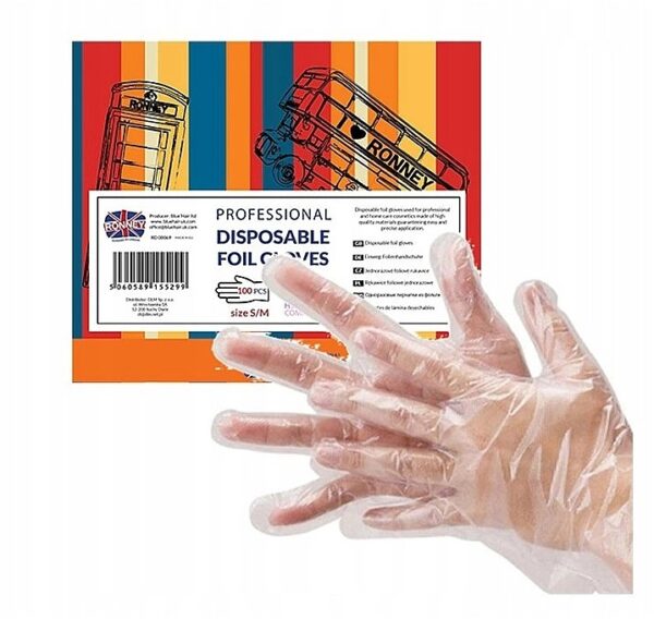RONNEY Professional Gants alimentaire/coloration jetables transpa L/X 100Pcs